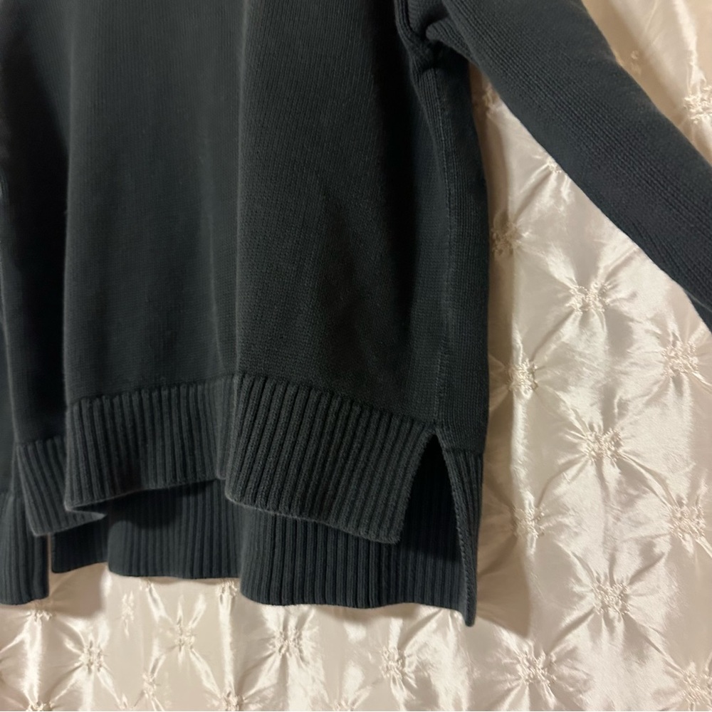 Everlane Black Cotton Mock Neck Rib Knit Sweater - Picture 6 of 12